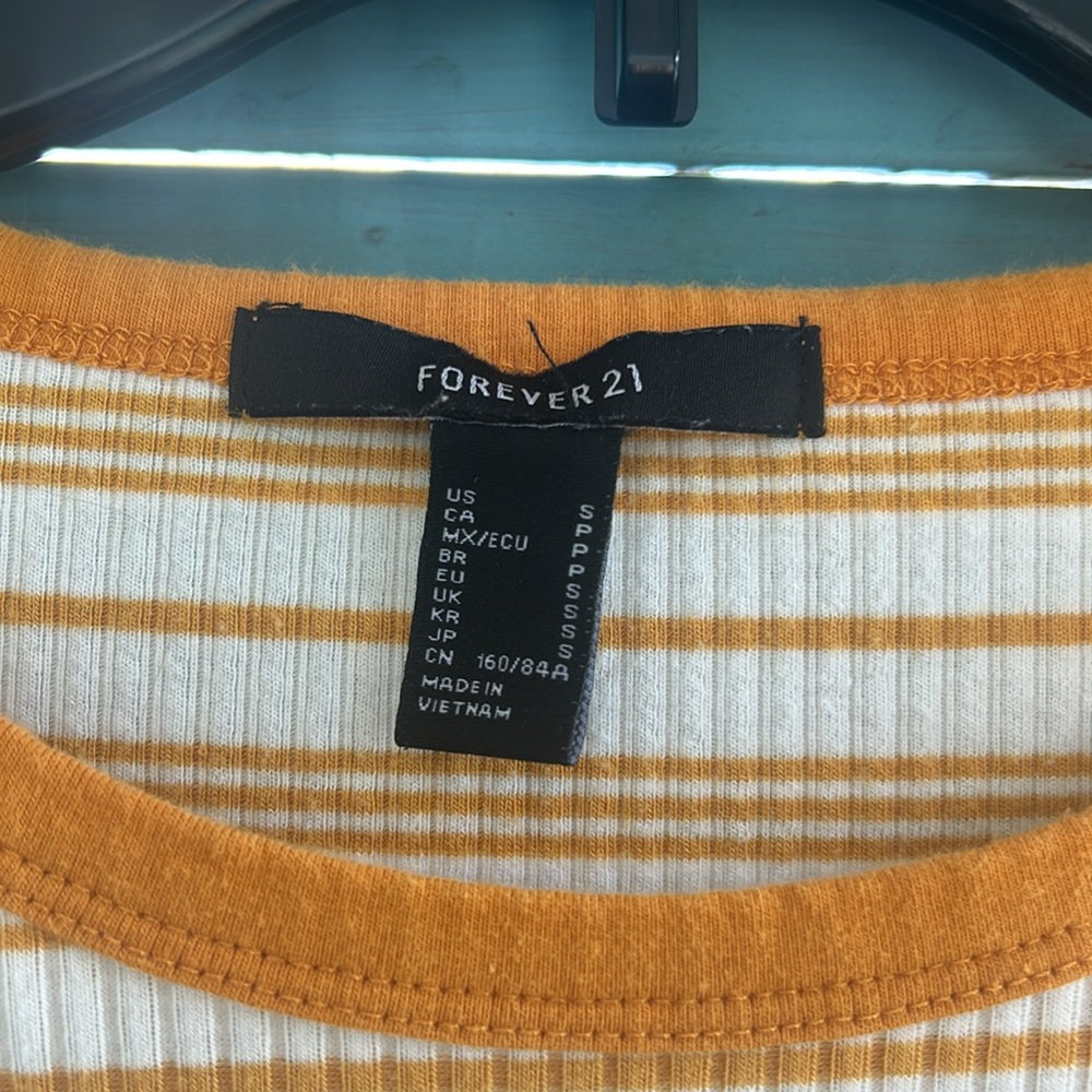 Forever 21 Mustard and White Striped Tee - Picture 2 of 4